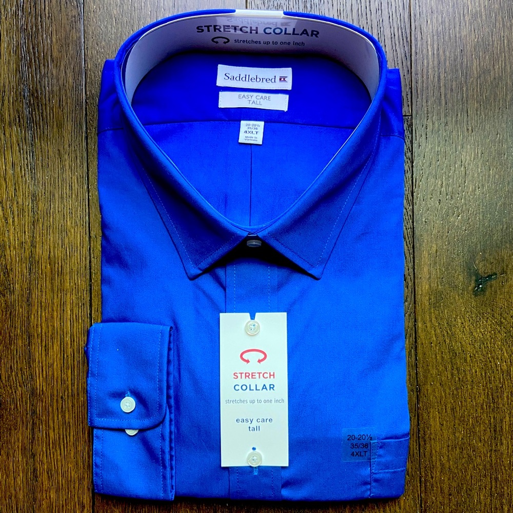 Saddlebred Tall Long Sleeve Dress Shirt Blue 4XLT